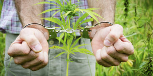 Man in handcuffs - drug crime