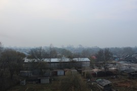 Дымом лесных пожаров окутывает Биробиджан (6)