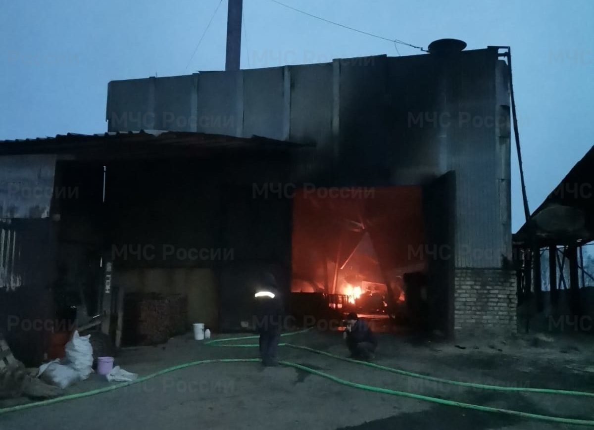 Производственный цех от полного выгорания спасли пожарные Биробиджана